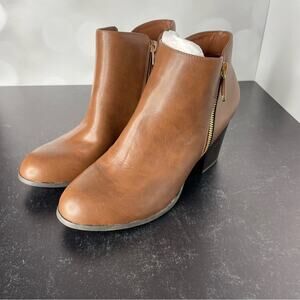 STYLE & CO Women’s Masrinaa Ankle Booties Cognac Smooth Sz 9